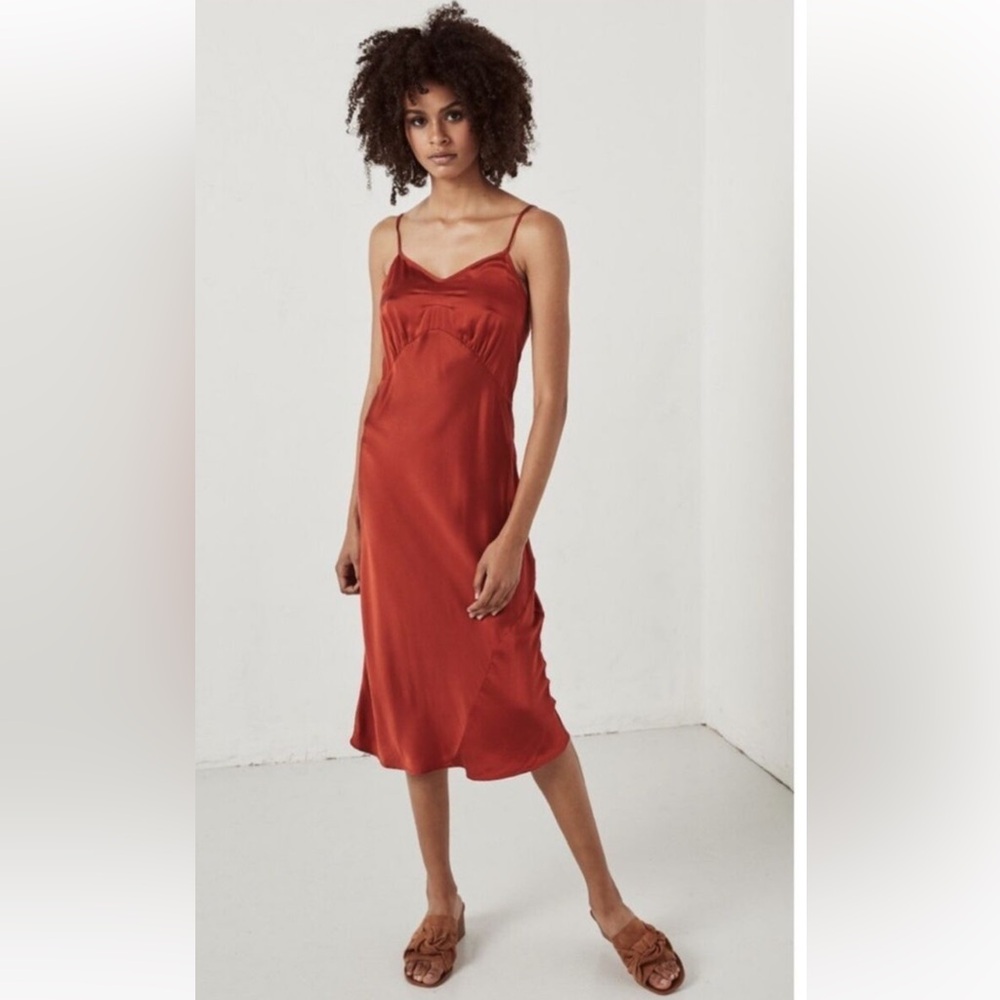 NWT Spell & the Gypsy Collective Boudoir Silk Slip Dress in Copper Rare
